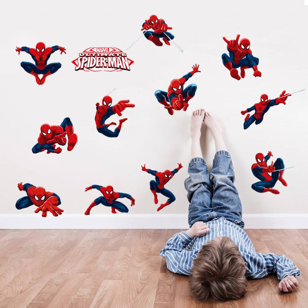 Spider Man Children's Room Bedroom Background Cartoon Wall Sticker