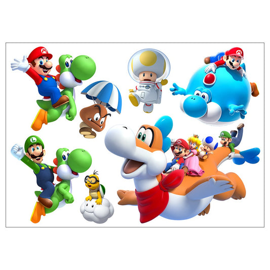 Mario stickers Super Mario stickers Children's room cartoon self-adhesive waterproof stickers wall stickers