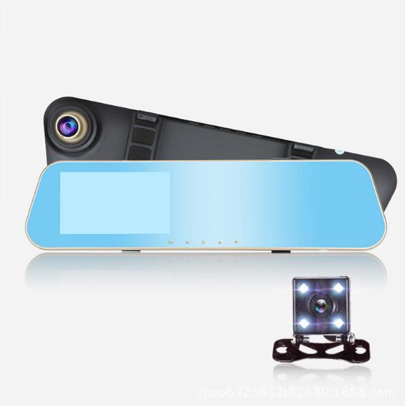 Full HD 1080P Car Dvr Camera Auto 4.3 Inch Rearview Mirror Digital Video Recorder Dual Lens Registratory Camcorder