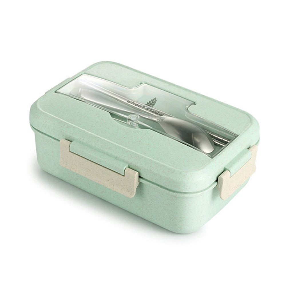 Lunch Box Food Container Bento Box Heated Lunchbox Kids Lunchbox Snack Straw Wheat Korean Sealed Student Plastic Box for Food