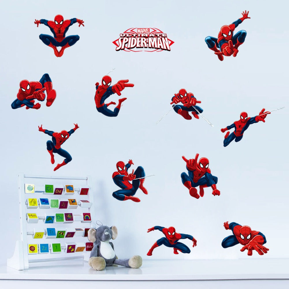 Spider Man Children's Room Bedroom Background Cartoon Wall Sticker