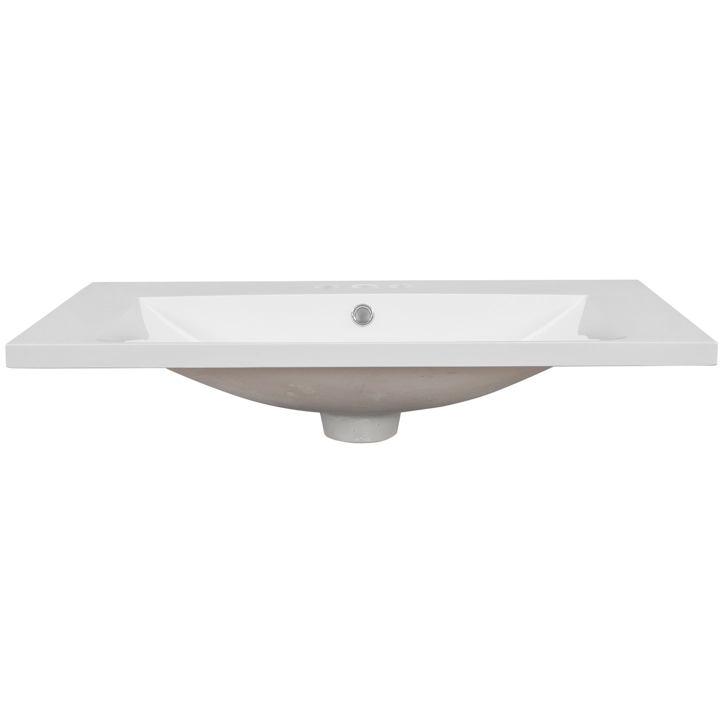 30" Single Bathroom Vanity Top with White Basin, 3-Faucet Holes, Ceramic, White