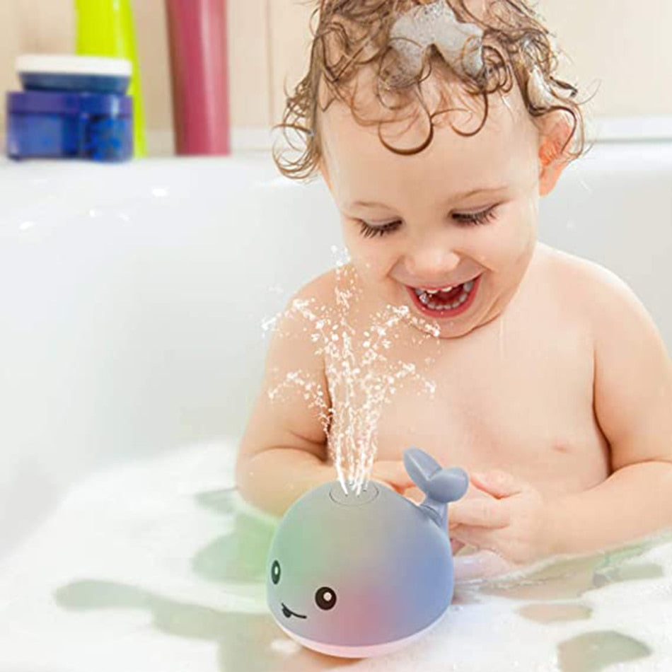 Baby Bath Toys Spray Water Shower Swim Pool Bathing Toys for Kids Electric Whale Bath Ball with Light Music LED Light Toys Gift