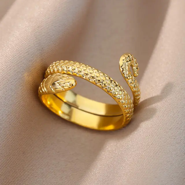 Irregular Geometric Open Rings For Women Gold Color Texture Couple Wedding Ring Trendy Elegant Aesthetic Jewelry