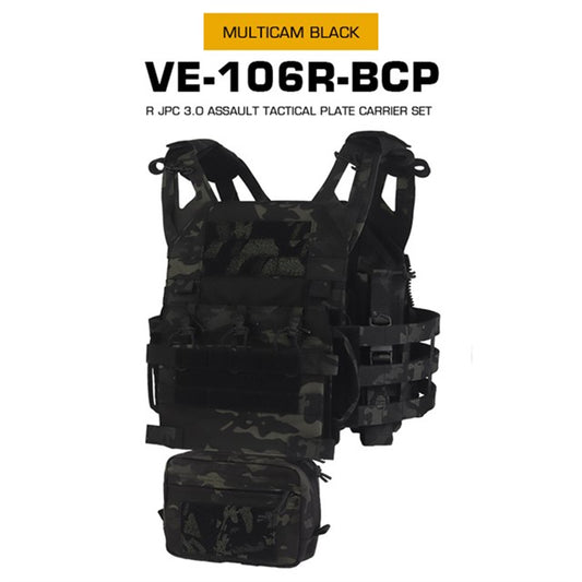 R Series JPC 3.0 Assault Tactical Set, Quick-Release, for Airsoft & Hunting, with Pouch.