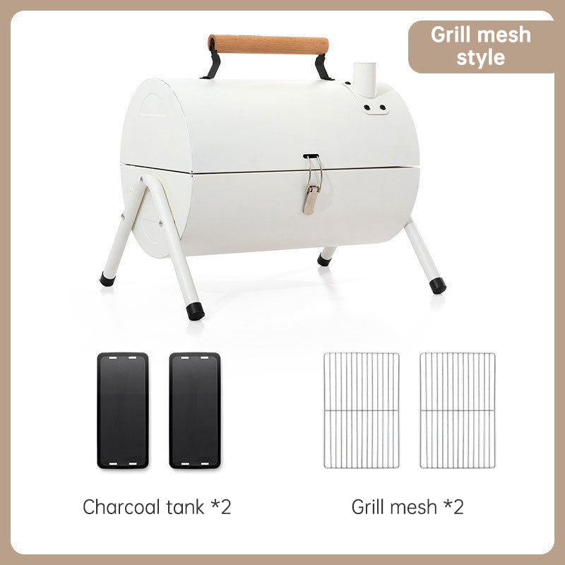 Outdoor portable double-sided barbecue stove camping home charcoal barbecue pre meat barbecue rack