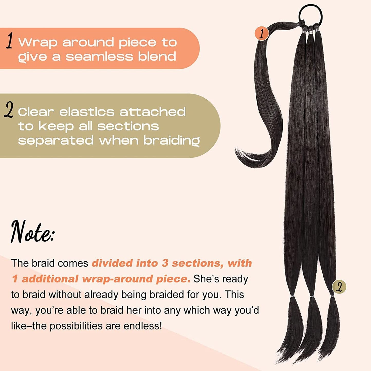 Fake Braid New Fashion Chemical Fiber Wig Female Long Braid Hair Extensions Hair Band Type Hair Extensions Braid Wig Ponytail