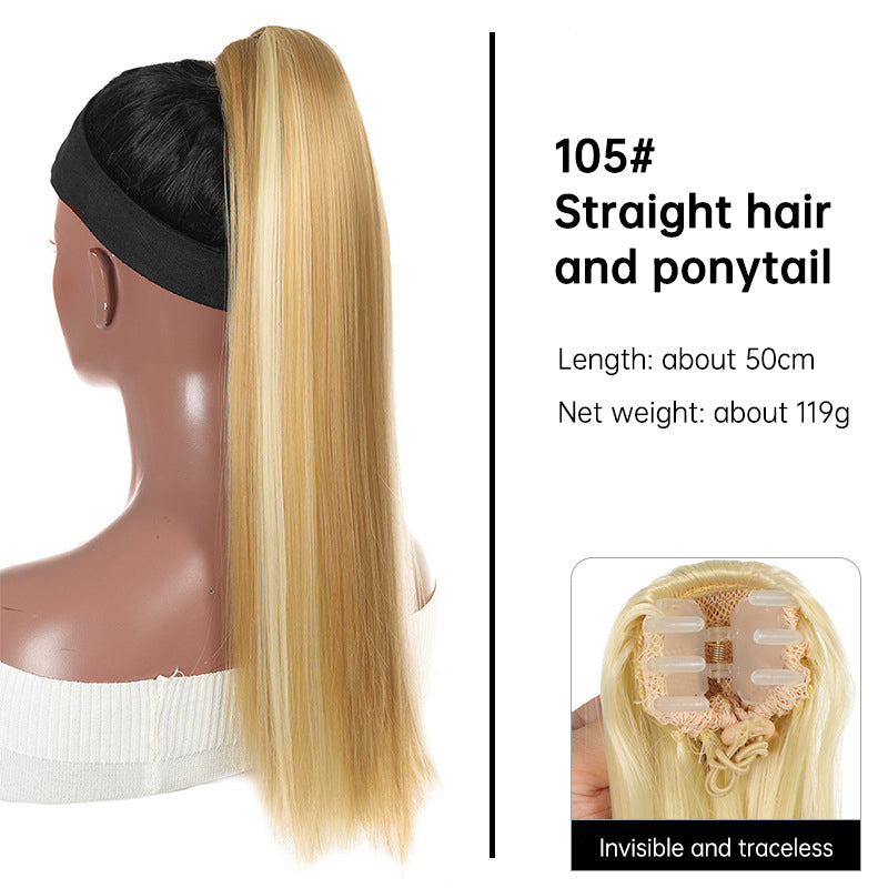 Grab clip ponytail wig female straight hair ponytail mini small grab clip ponytail long straight hair 
wig high ponytail