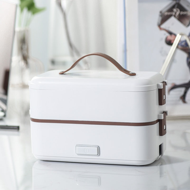 Electric lunch box stainless steel liner portable plug-in small insulation lunch box home heating lunch box steaming rice artifa