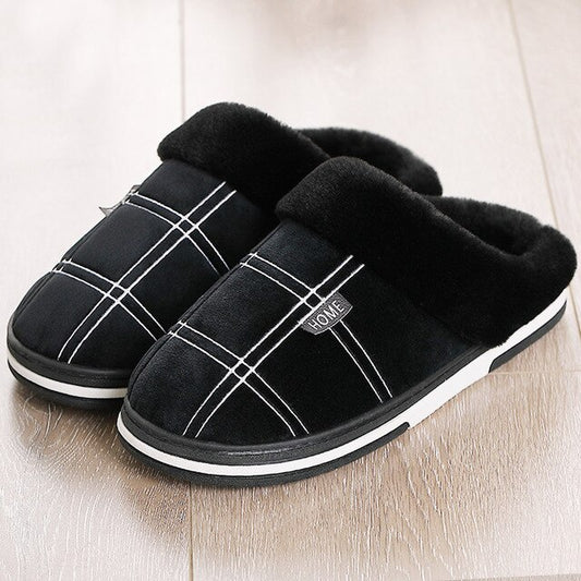 Home Men Slippers Winter Big Size 45-50 Warm Fur Slippers for male  Short Plush House shoes men Hot sale