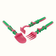 Dinneractive car bulldozer excavator fork shovel dining plate children's tableware three sets