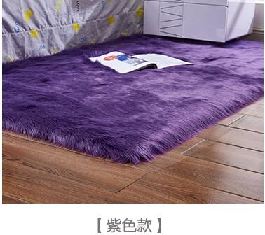 Artificial Wool Carpet Rectangle/Square garnish Faux Mat Seat Pad Plain Skin Fur Plain Fluffy Area Rugs Washable Home Textile