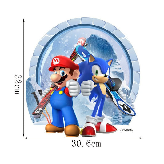 Sonic Mario cartoon stickers self-adhesive wholesale creative decoration graffiti wall stickers posters for children's rooms