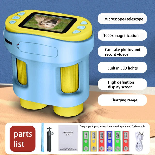 Handheld portable with screen can take photos microscope children's toys can see bacteria 1000 times