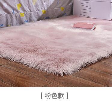 Artificial Wool Carpet Rectangle/Square garnish Faux Mat Seat Pad Plain Skin Fur Plain Fluffy Area Rugs Washable Home Textile