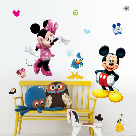 Mickey Minnie Decorative Painting Children's Room Background Wall Mickey Mouse Wall Sticker