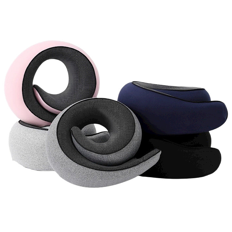 Travel Neck Pillow Memory Foam U-shaped Pillow Snail Style Travel Neck Support Portable Adjustable Soft Noon Break Sleep Pillows