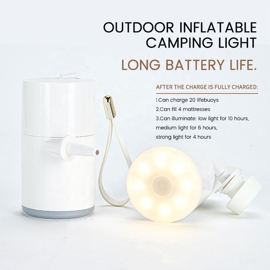 Multifunctional outdoor camping air pump camping lamp hanging lamp tent lamp with vacuum treatment