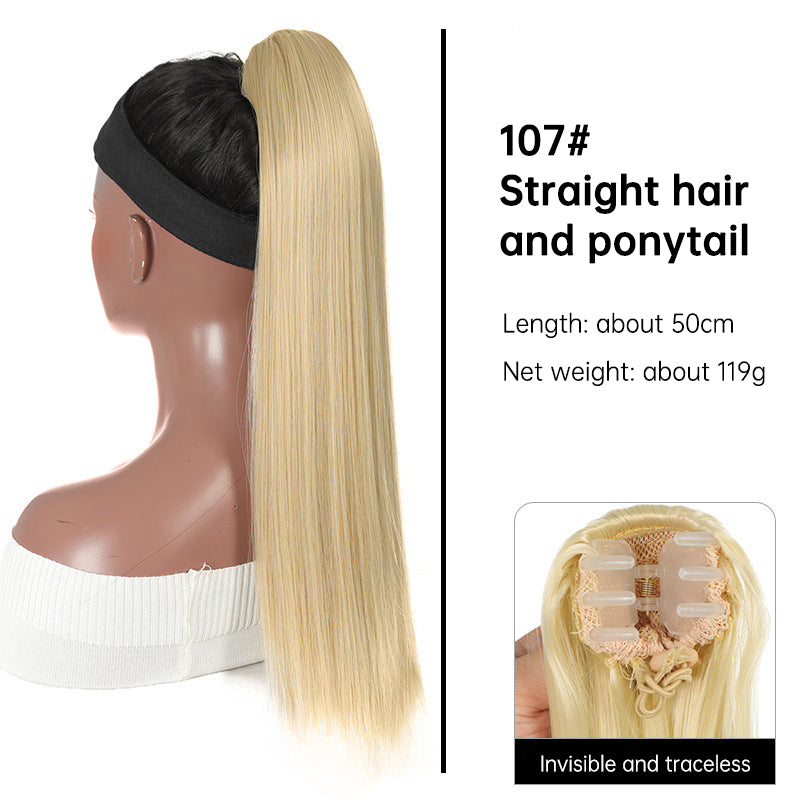 Grab clip ponytail wig female straight hair ponytail mini small grab clip ponytail long straight hair 
wig high ponytail