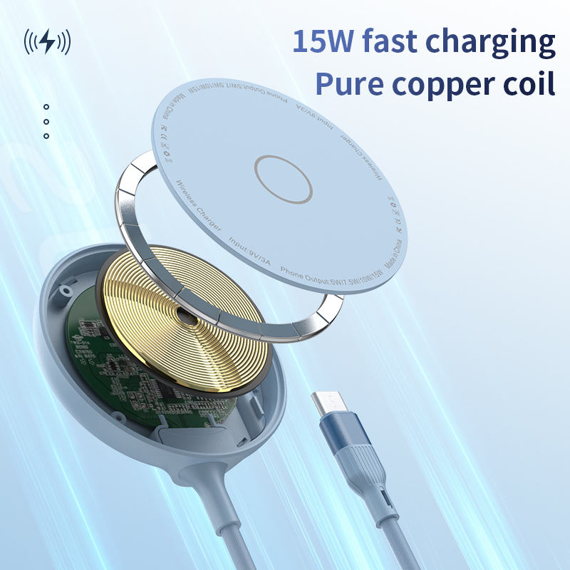 Magnetic wireless charger suitable for iPhone 13/14 single charging mobile phone wireless charger with small holder