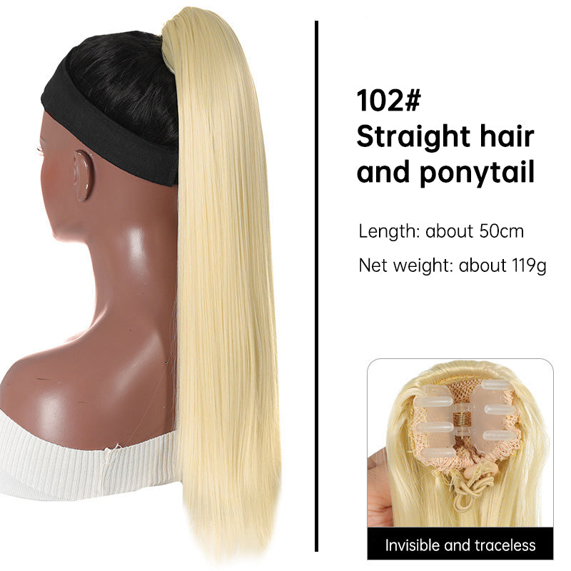 Grab clip ponytail wig female straight hair ponytail mini small grab clip ponytail long straight hair 
wig high ponytail