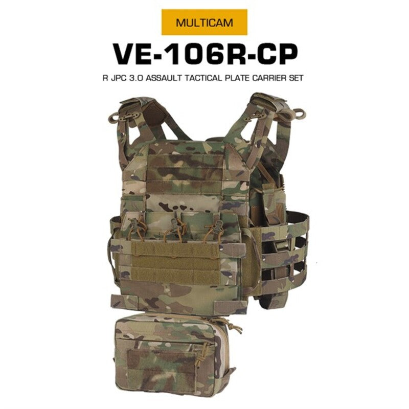 R Series JPC 3.0 Assault Tactical Set, Quick-Release, for Airsoft & Hunting, with Pouch.