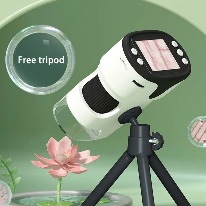 Handheld portable with screen can take photos microscope children's toys can see bacteria 1000 times