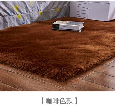 Artificial Wool Carpet Rectangle/Square garnish Faux Mat Seat Pad Plain Skin Fur Plain Fluffy Area Rugs Washable Home Textile